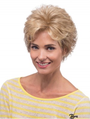 Curly Blonde Natural Short Classic Perücken