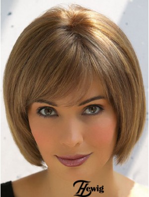Trendy Brown Remy Echthaar Glattes Haar Perücken Online