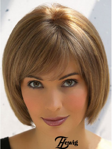 Trendy Brown Remy Echthaar Glattes Haar Perücken Online