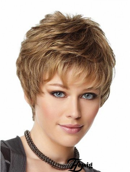 Blonde Perücken Boycuts verkürzte Länge Capless Synthetic Wavy Style