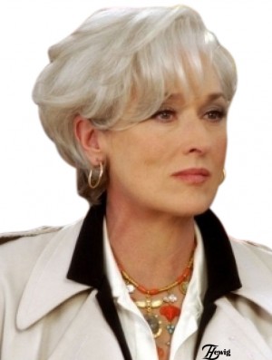 Wigs Cheap With Capless Wavy Style Grey Cut