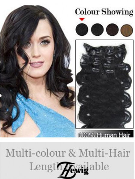 Online Black Wavy Remy Echthaarspange in Haarverlängerungen