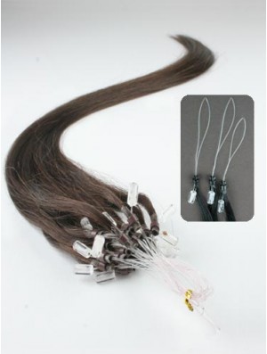 Exquisite Brown Straight Micro Loop Ring Haarverlängerungen