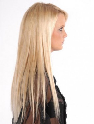 Beliebte Blonde Straight Remy Echthaarspange in Haarverlängerungen