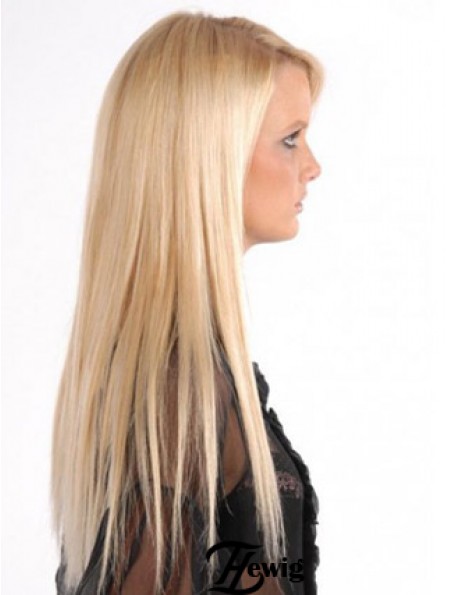 Beliebte Blonde Straight Remy Echthaarspange in Haarverlängerungen