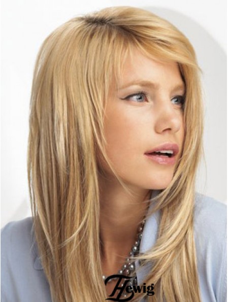 Trendy Blonde Straight Synthetic Clip in Haarverlängerungen