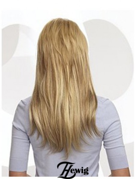 Günstige Blonde Straight Remy Echthaar-Clip in Haarverlängerungen