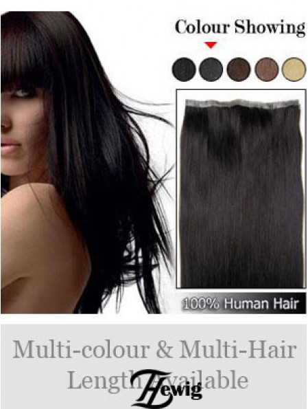 Straight Remy Echthaar Black Incredible Weft Extensions