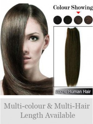 Straight Remy Menschenhaar Brown Soft Weft Extensions