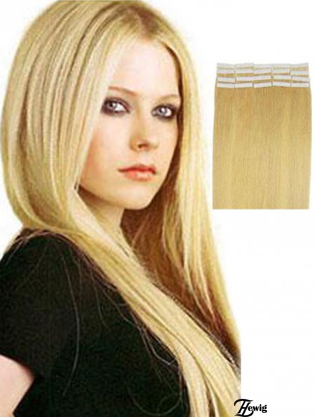Blonde Straight No-Fuss Remy Menschenhaarband in Haarverlängerungen