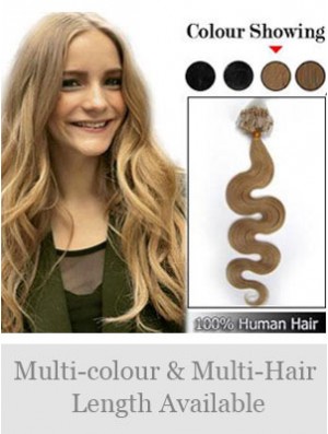 Stilvolle blonde gewellte Micro Loop Ring Haarverlängerungen