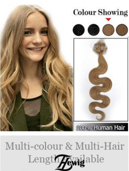 Stilvolle blonde gewellte Micro Loop Ring Haarverlängerungen