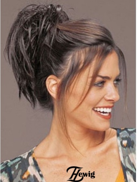 Clip On Haarteile Kurzes Haar mit synthetischer brauner Farbe Straight Style