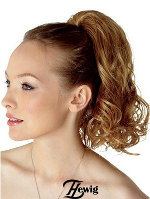 Top Brown Curly Synthetic Clip in Haarteilen